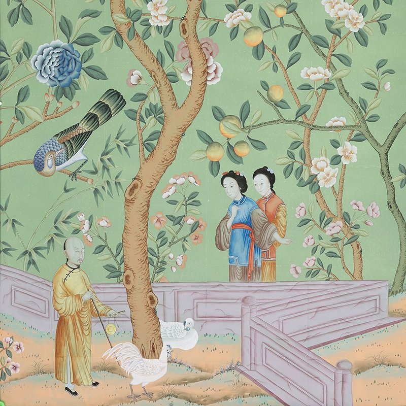 Chinoiserie Wallpaper, Hand Painted Wallpaper - Yrmural Studio