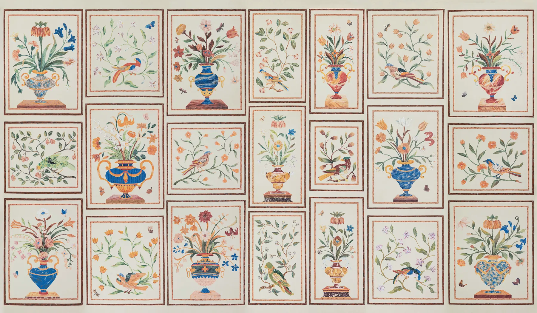 Standard colourway on white painted Xuan paper