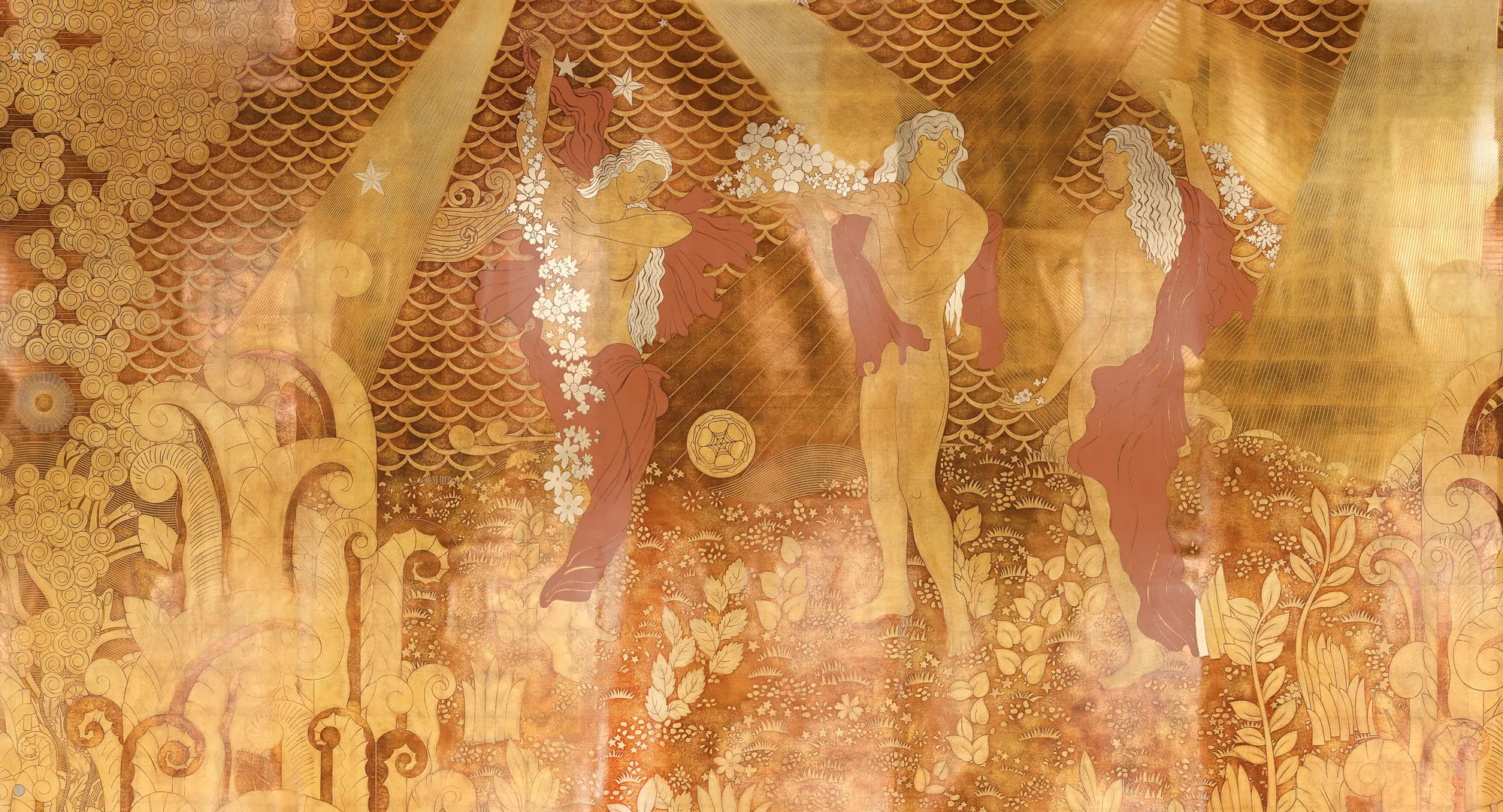 Bas Relief on Deep Rich Gold gilded paper