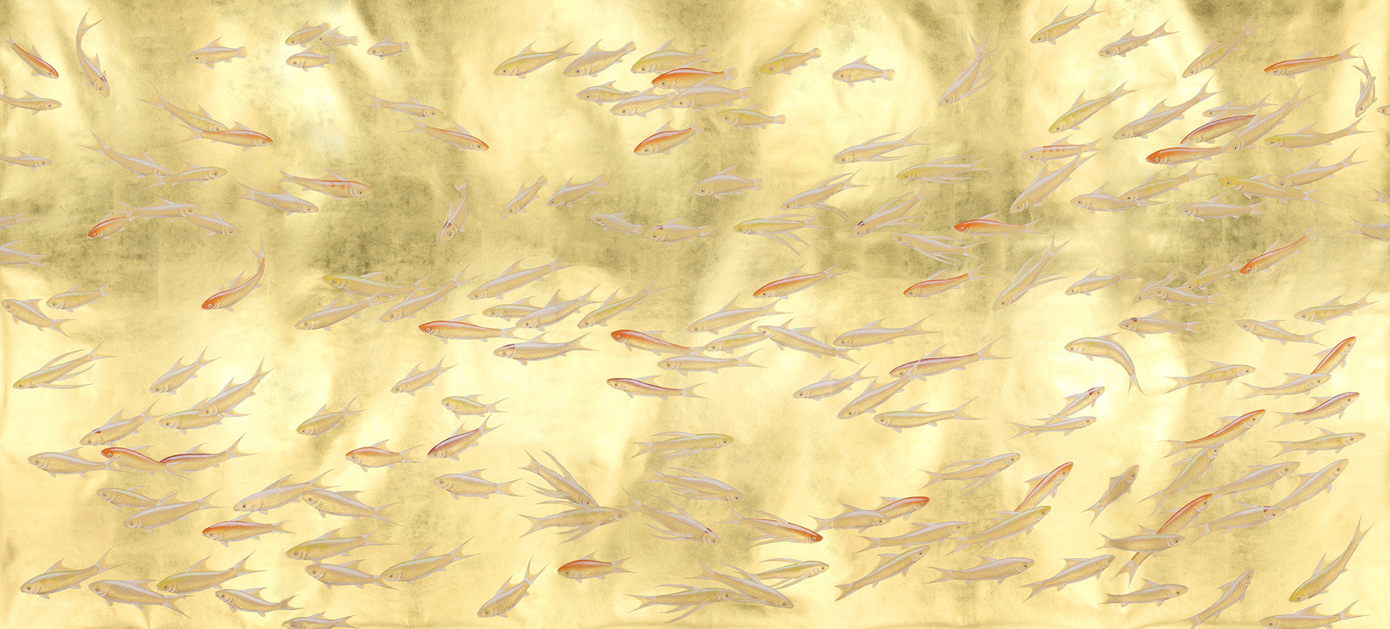Koi on Deep Rich Gold gilded paper