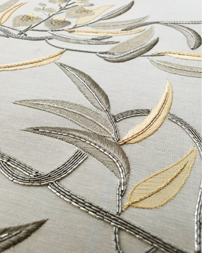 Couture Embroidered Wallpaper by Claire Coles. - Yellowtrace