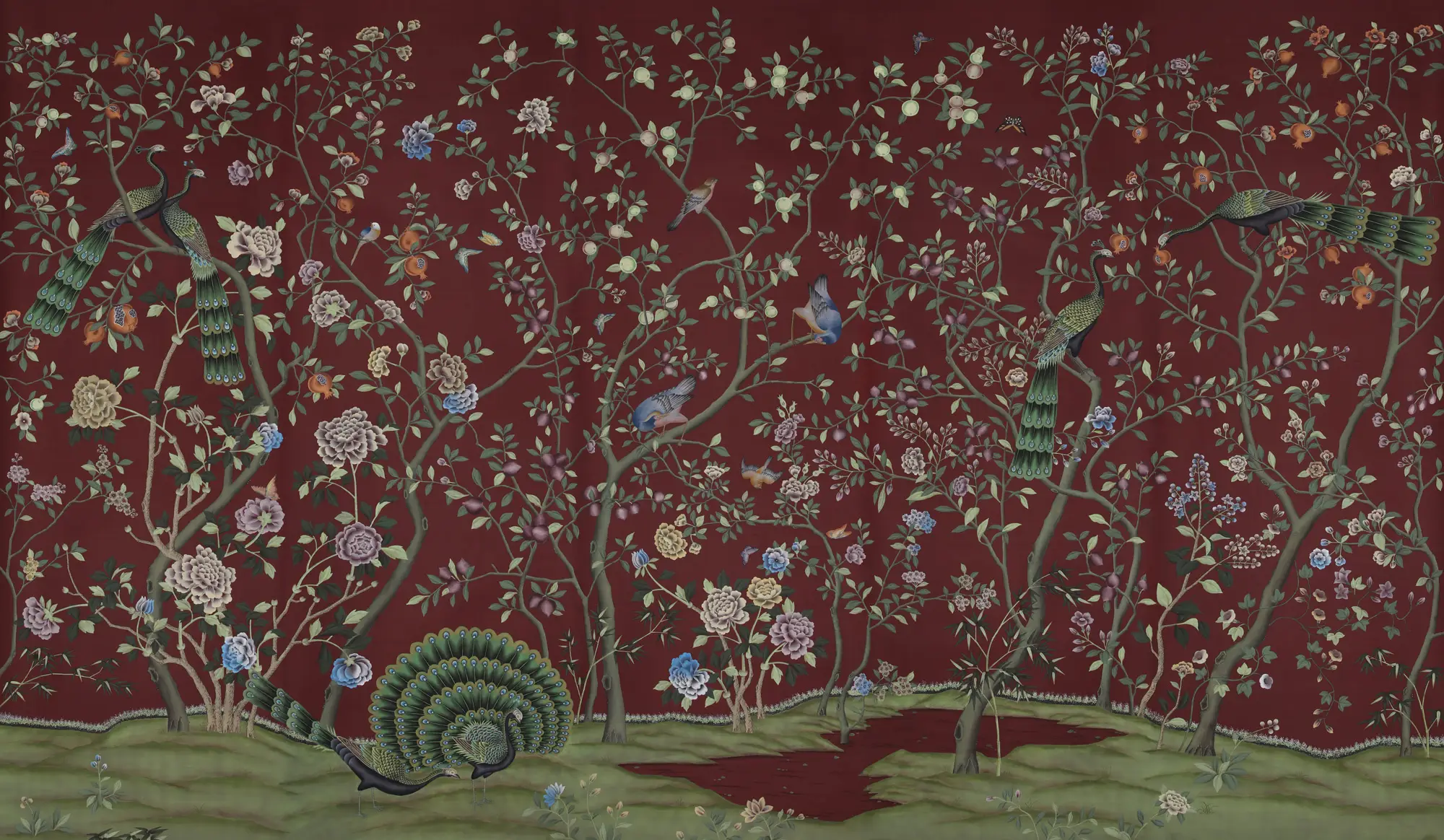 Standard colourway on Dragon's Blood slub silk