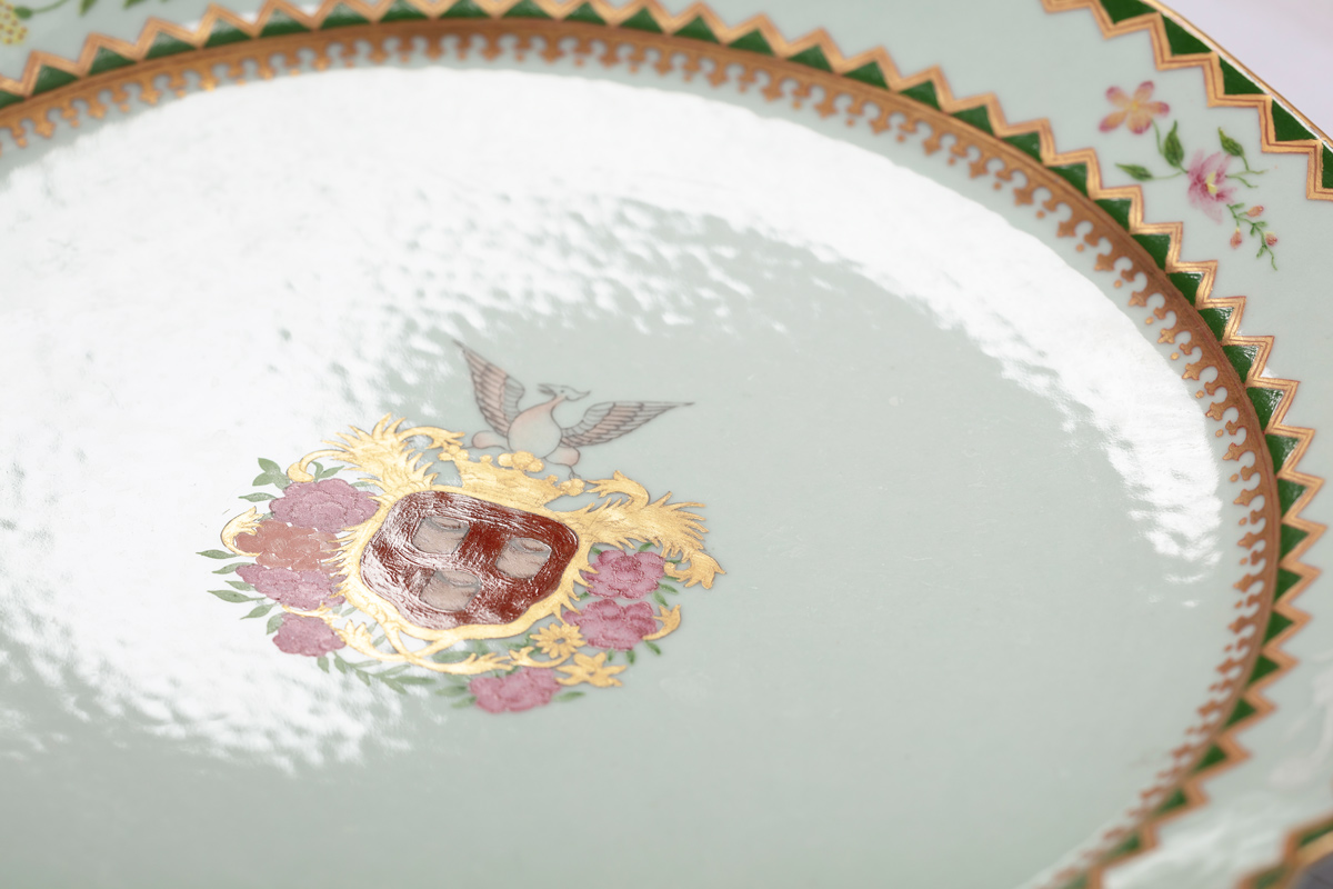 A detail of a 'Balmoral' dinner plate