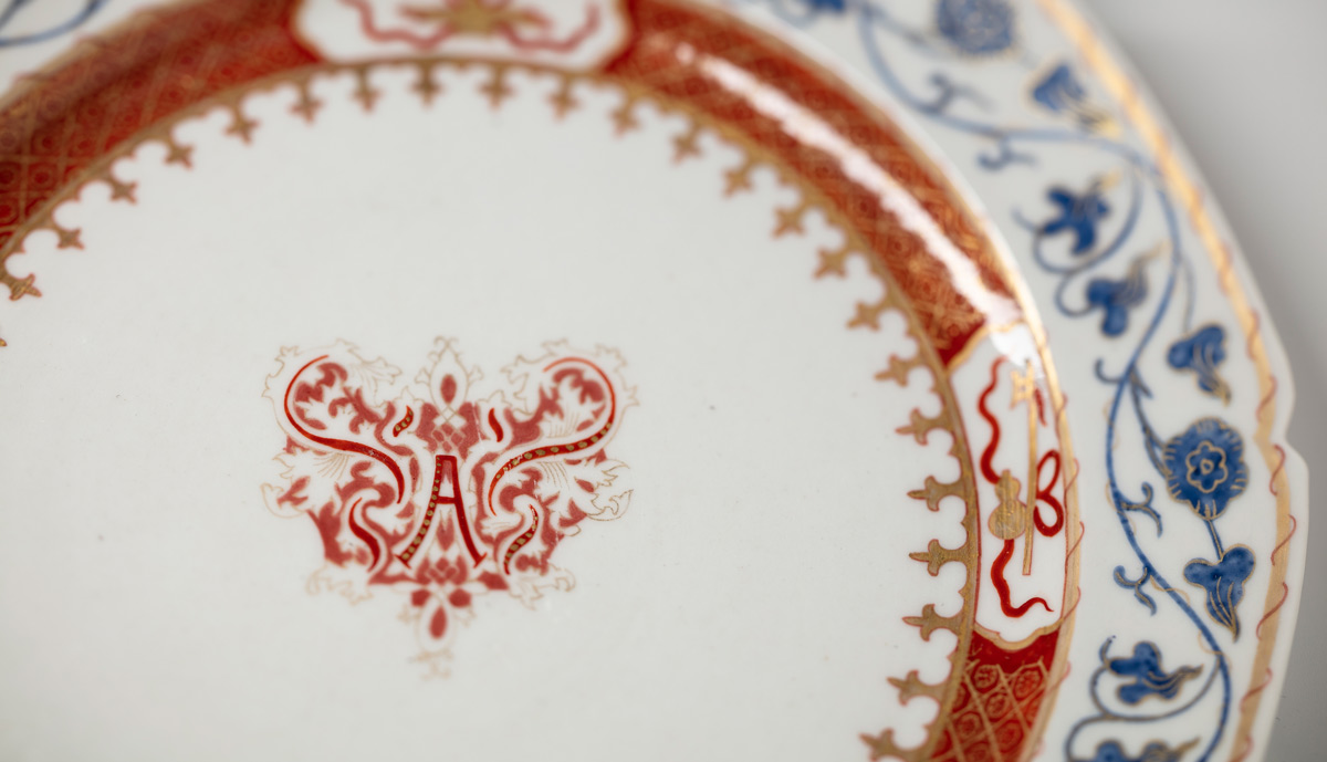 A detail of a 'Stafford' salad plate