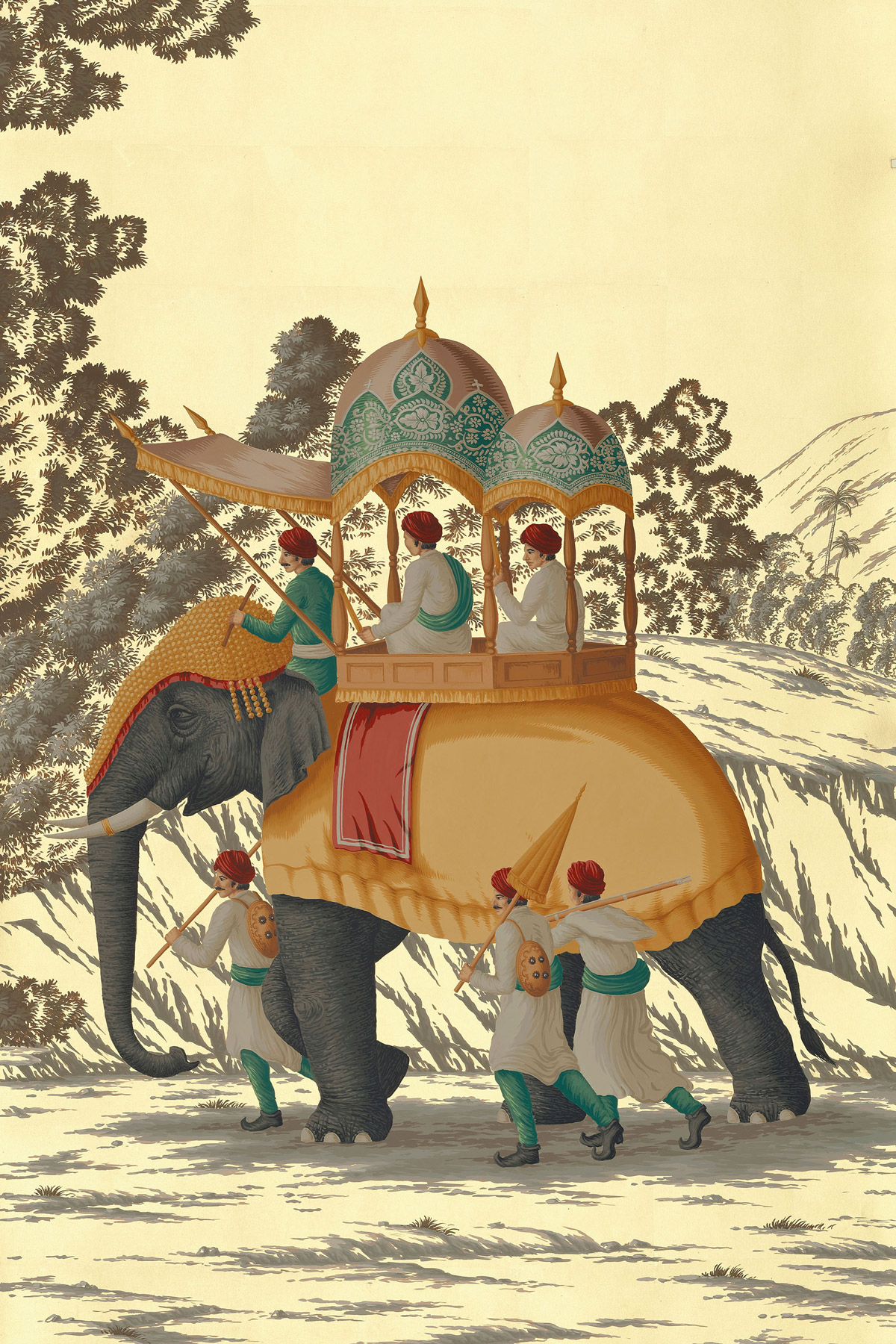 'Early Views of India' in Special Colourway on Deep Rich Gold gilded paper