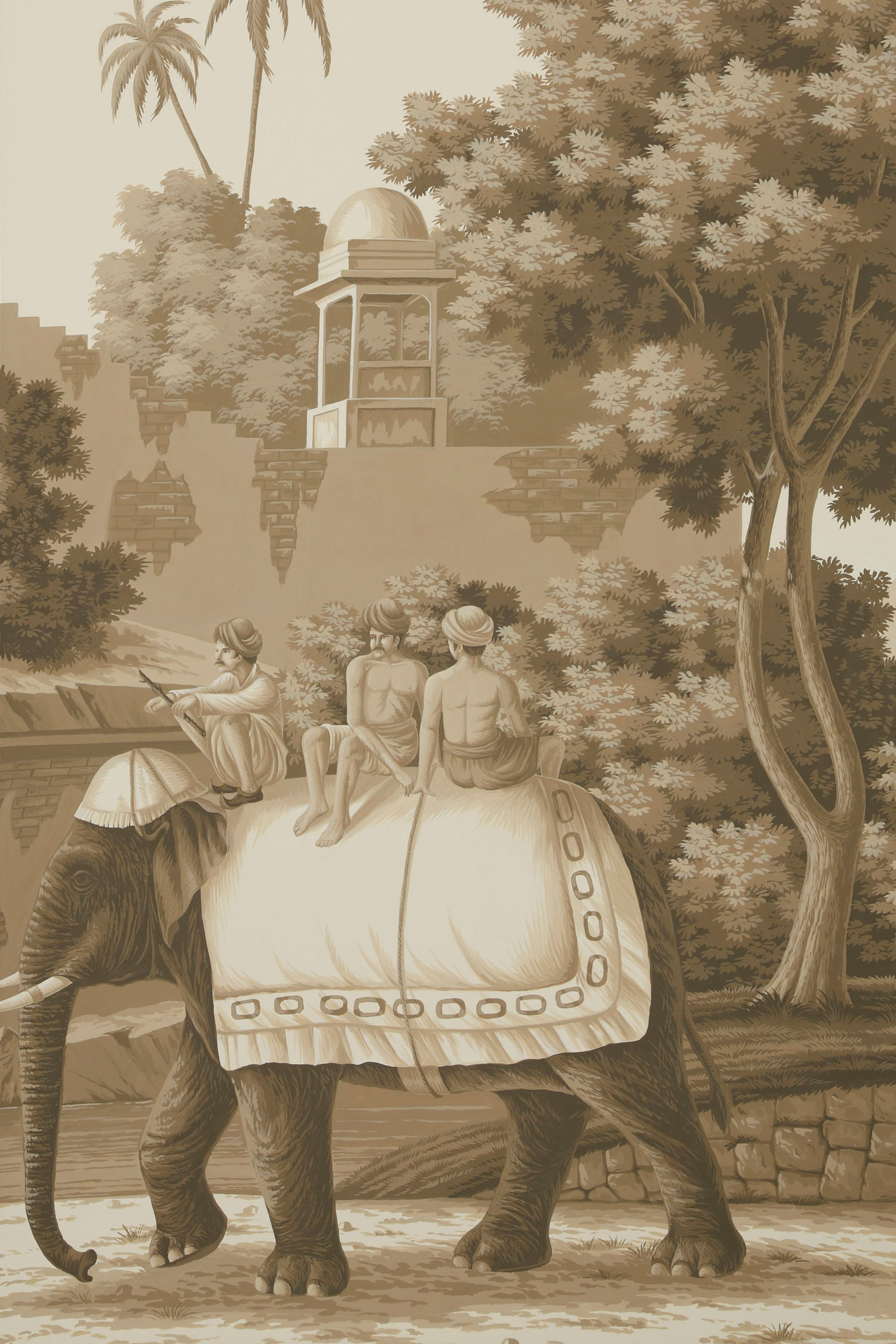'Early Views of India' in Sepia colourway on scenic paper
