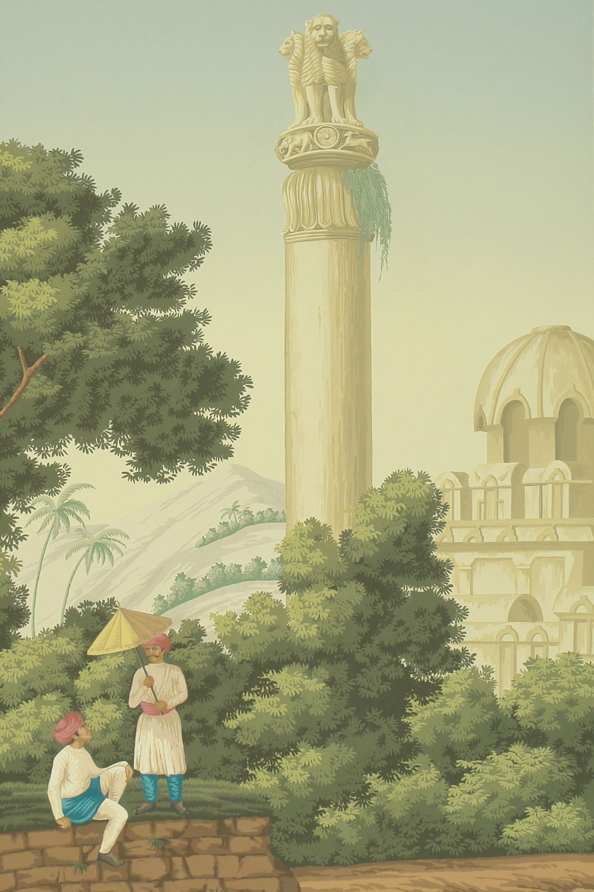 'Early Views of India' in Verdoyant colourway on scenic paper