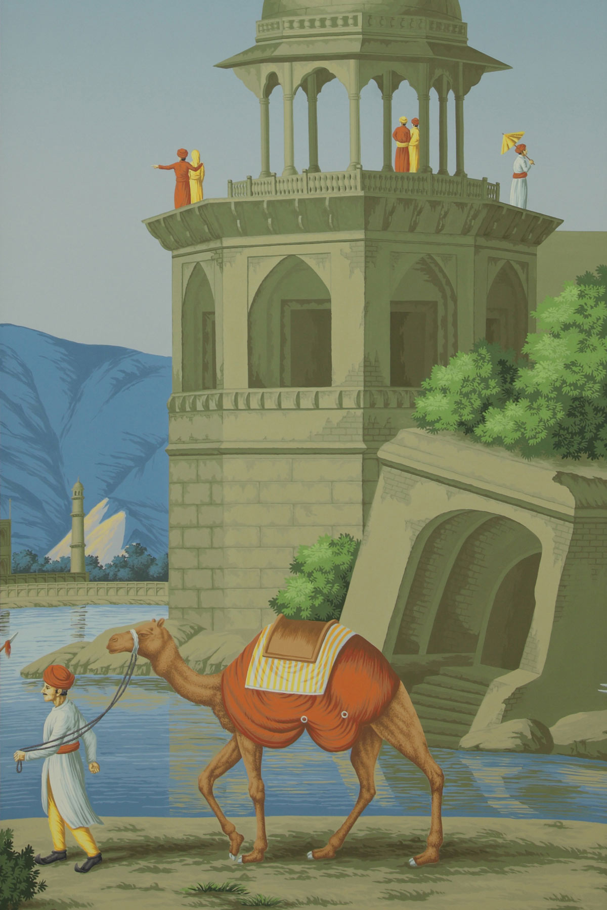 'Early Views of India' in Dufour colourway on scenic paper