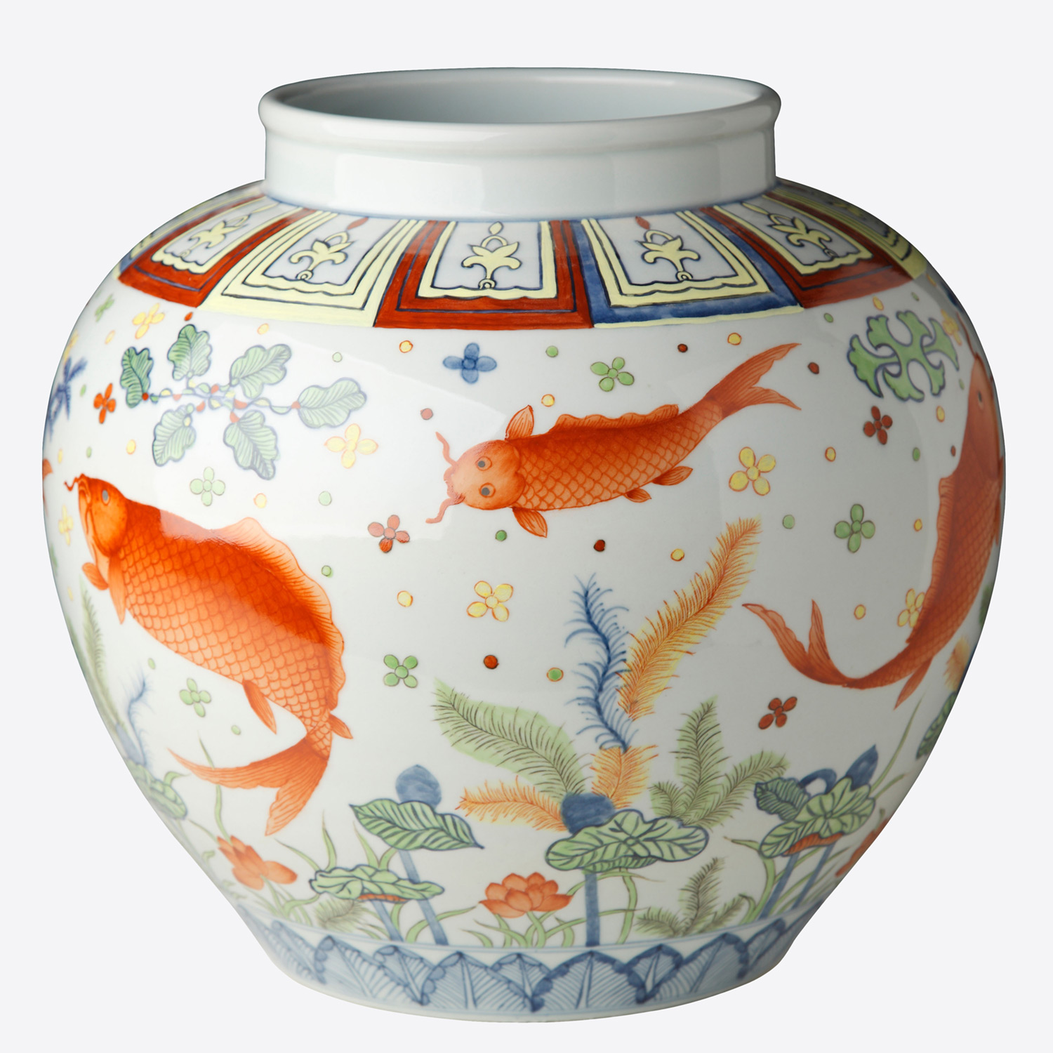 Golden Carp Wucai Jar