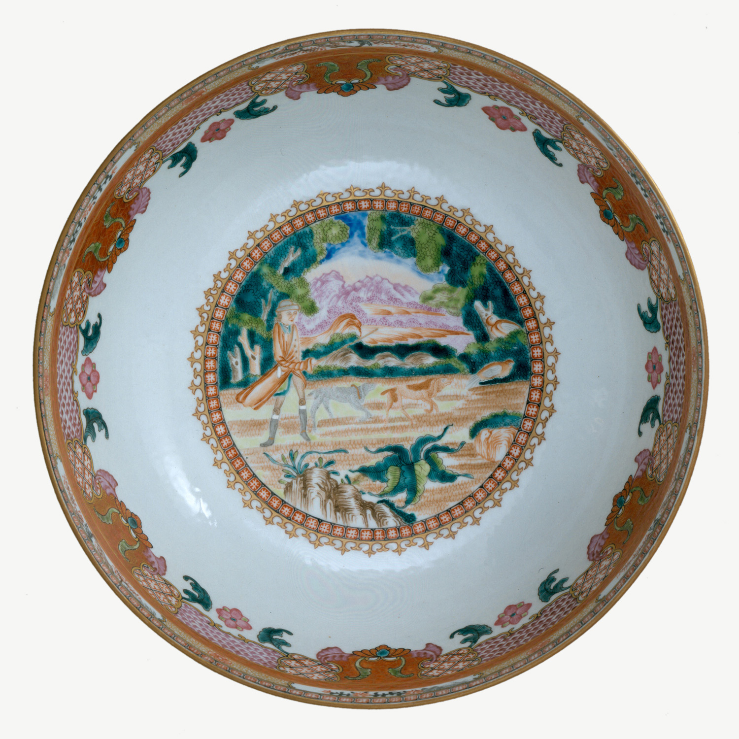 Hunting Scene Punchbowl