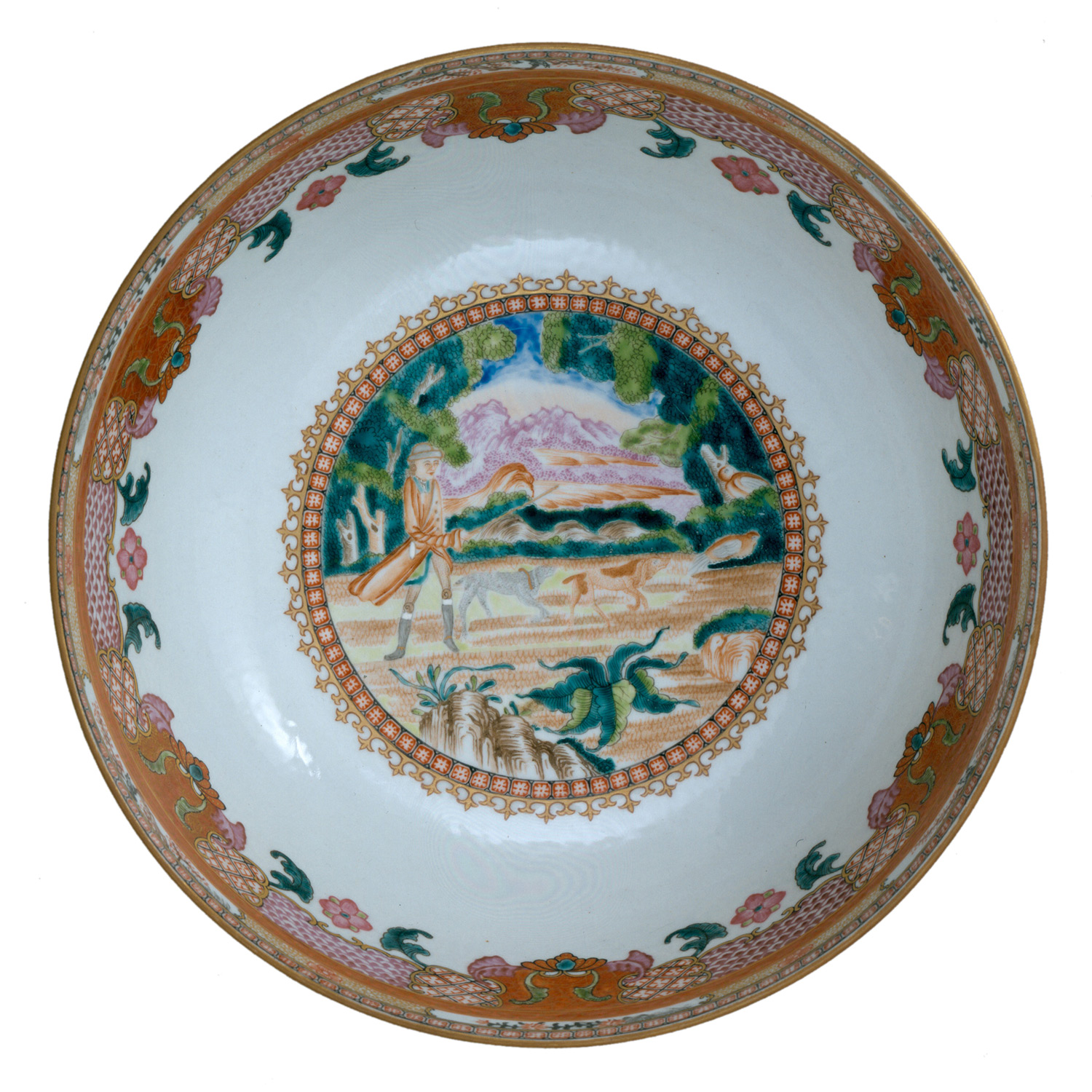 Hunting Scene Punchbowl