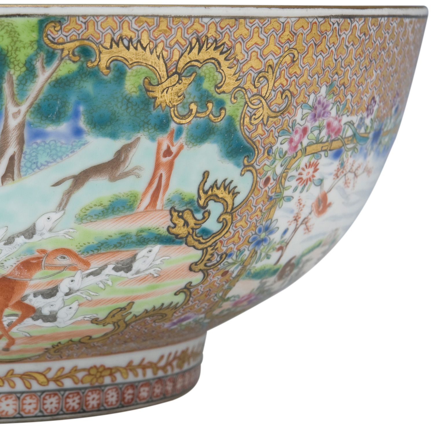 Hunting Scene Punchbowl