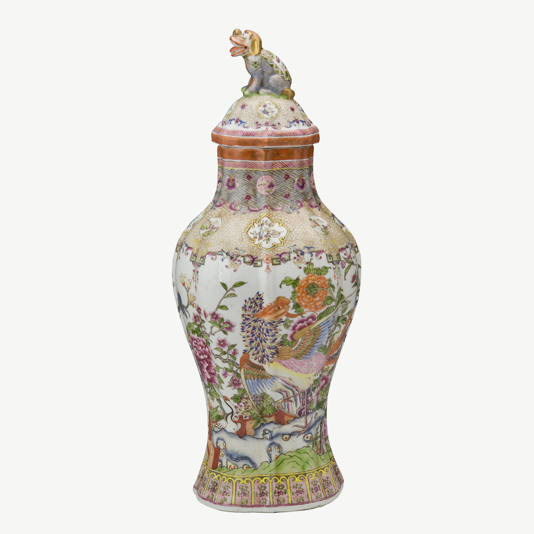 Famille Rose Phoenix Samson Vase