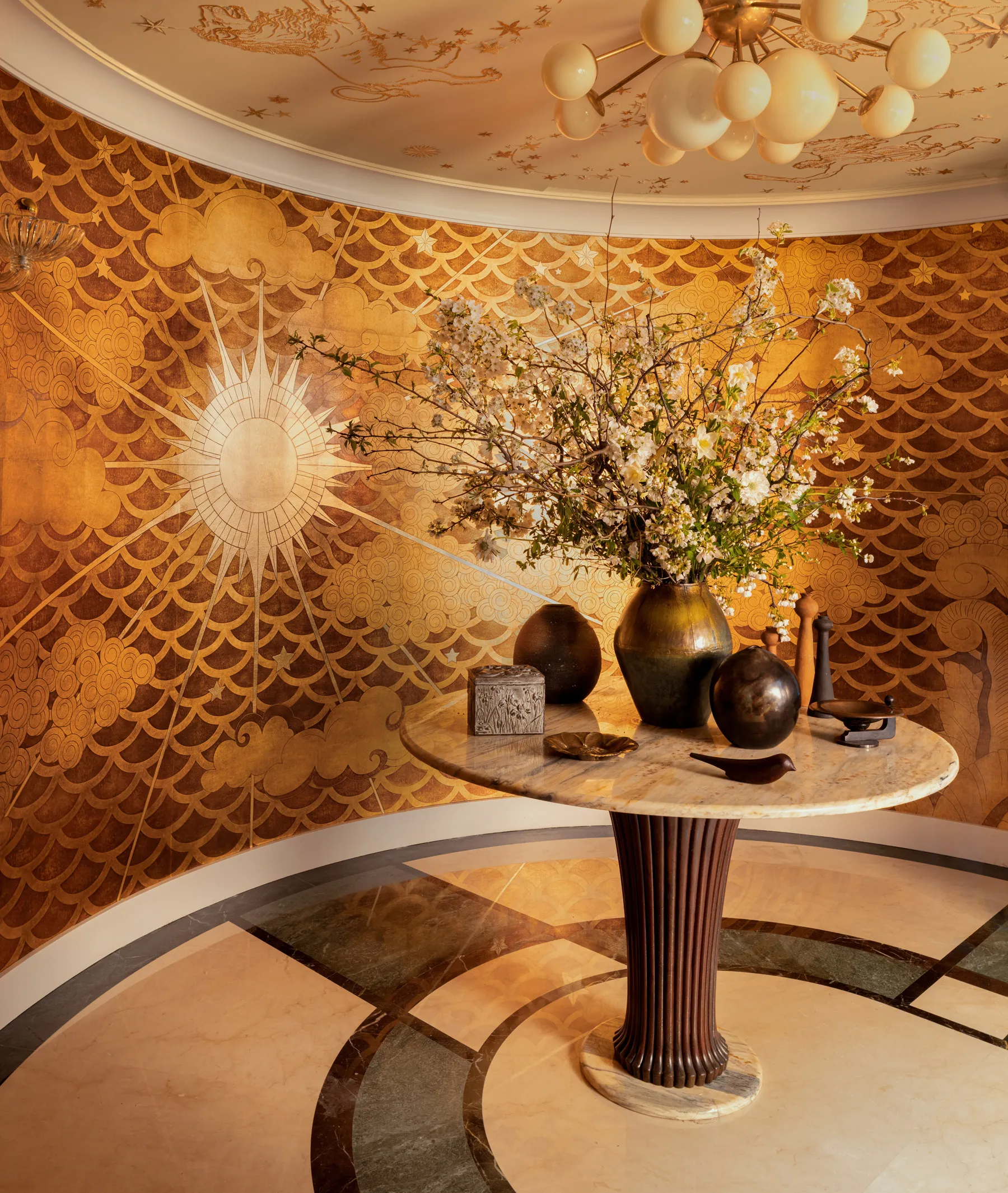 Bas Relief on Deep Rich Gold gilded paper