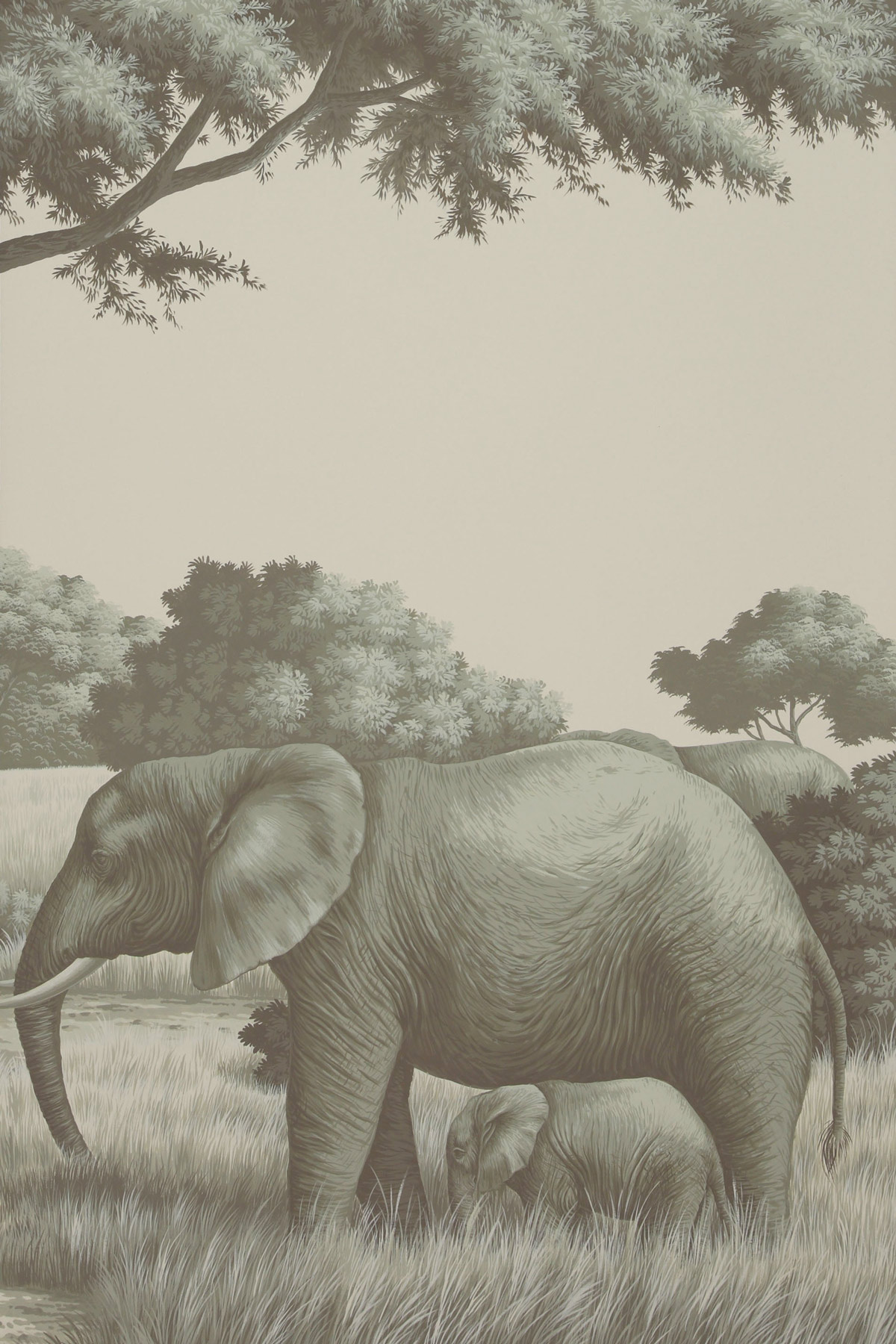 'African Savannah' in Crystal Grey colourway on scenic paper