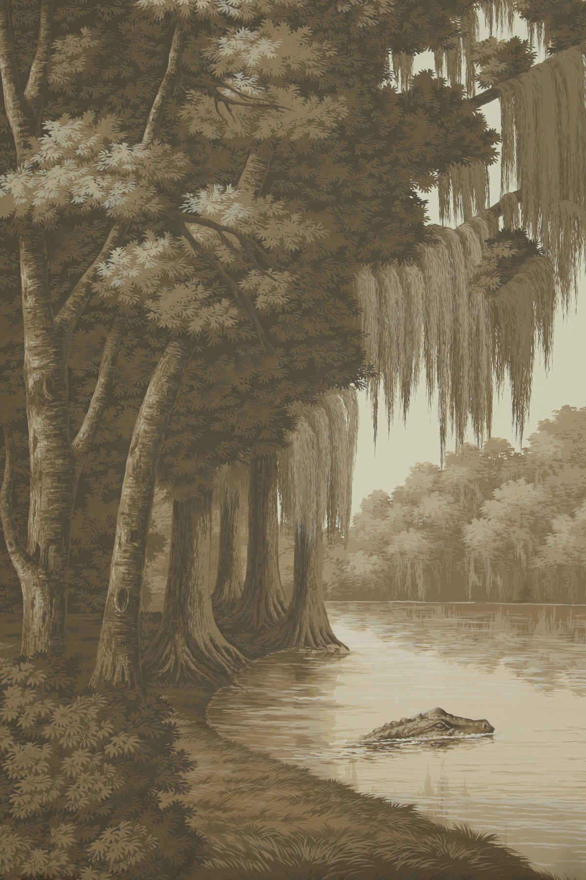 'North American River Views' in Sepia colourway on scenic paper