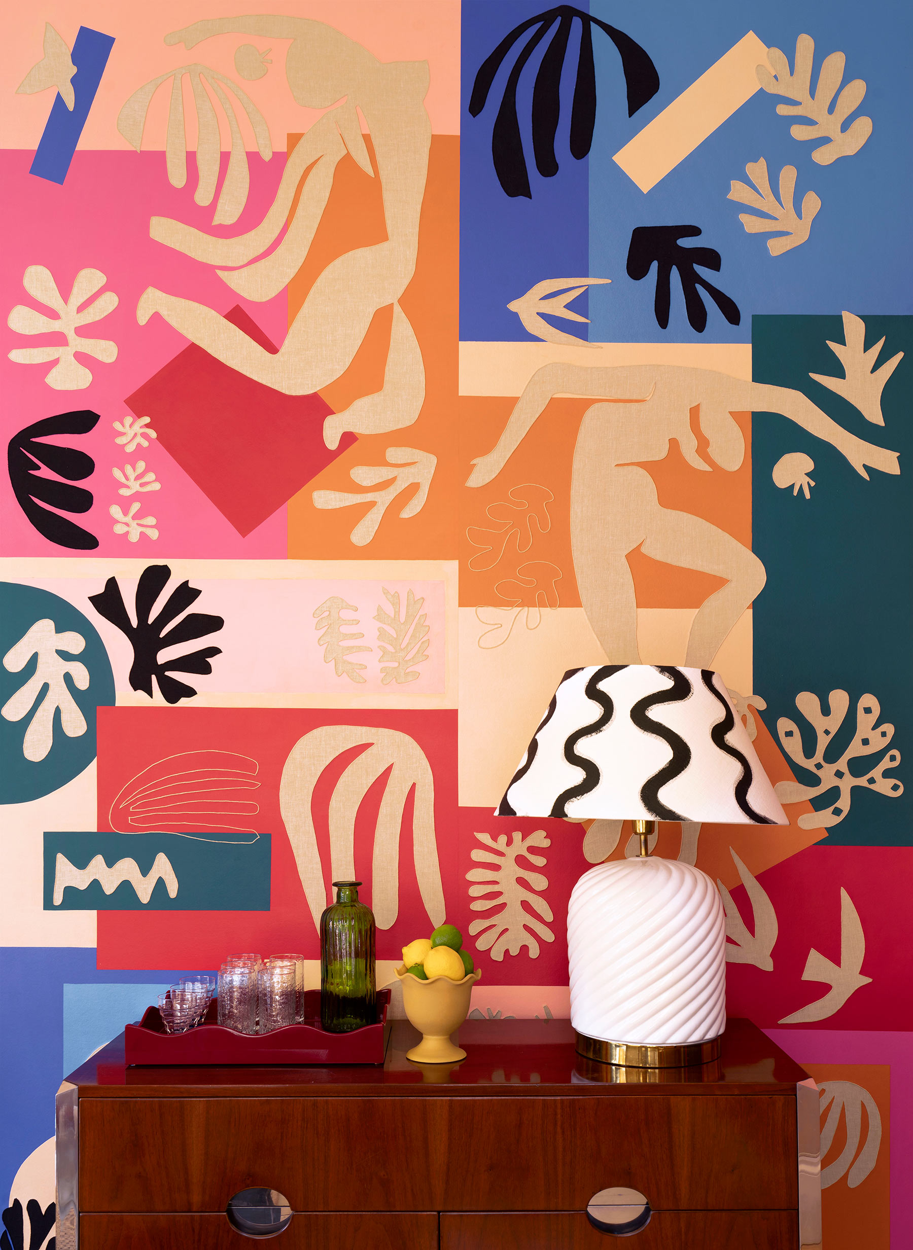 Original Colourway On Painted Silk With Embroidery De Gournay