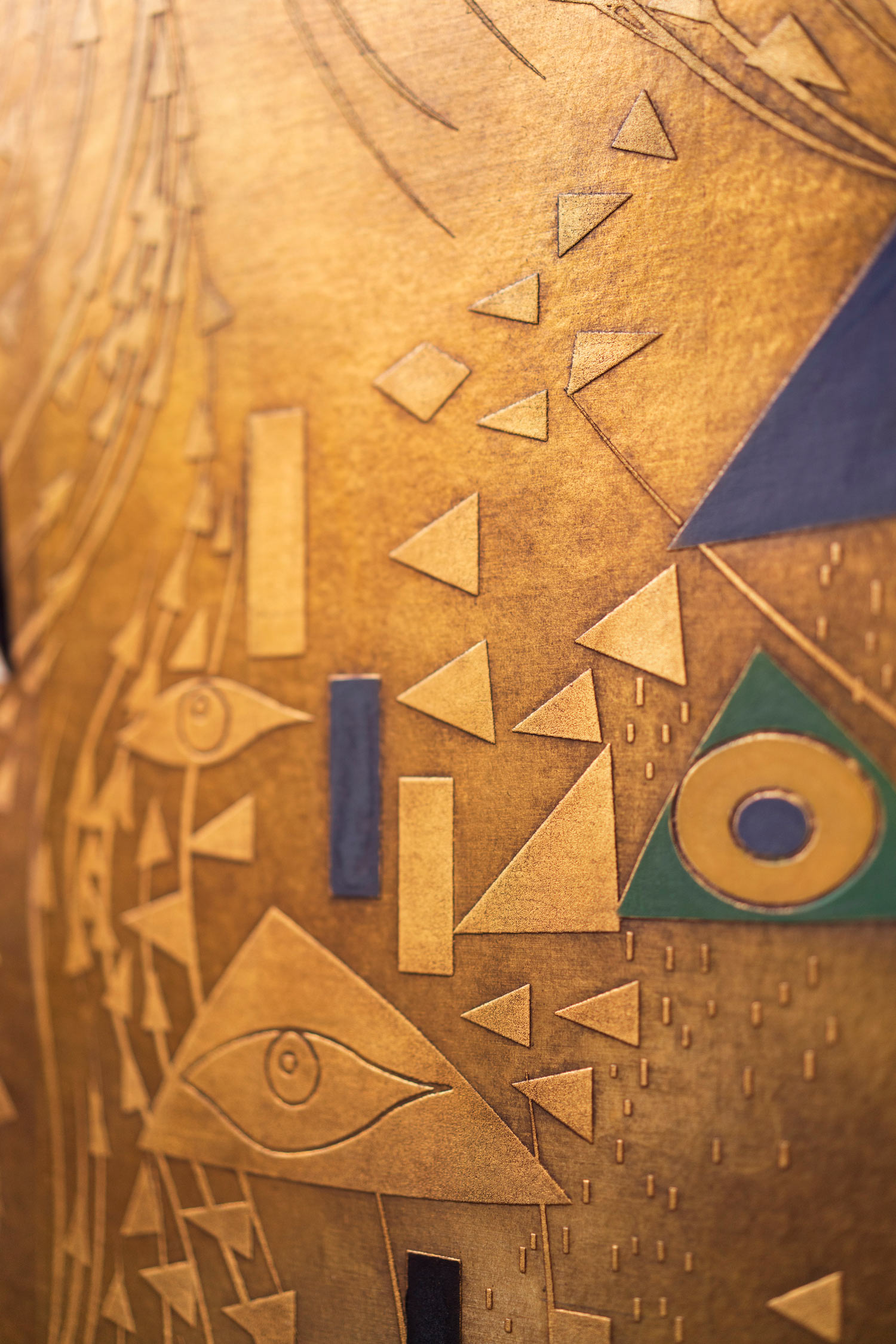 'Klimt' in bas relief Original design colours on Deep Rich Gold gilded paper