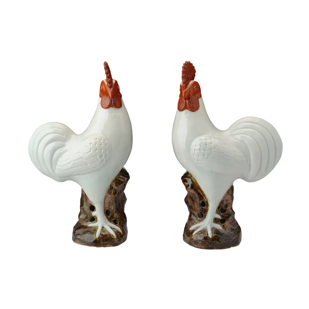 A PAIR OF 12” ROOSTERS