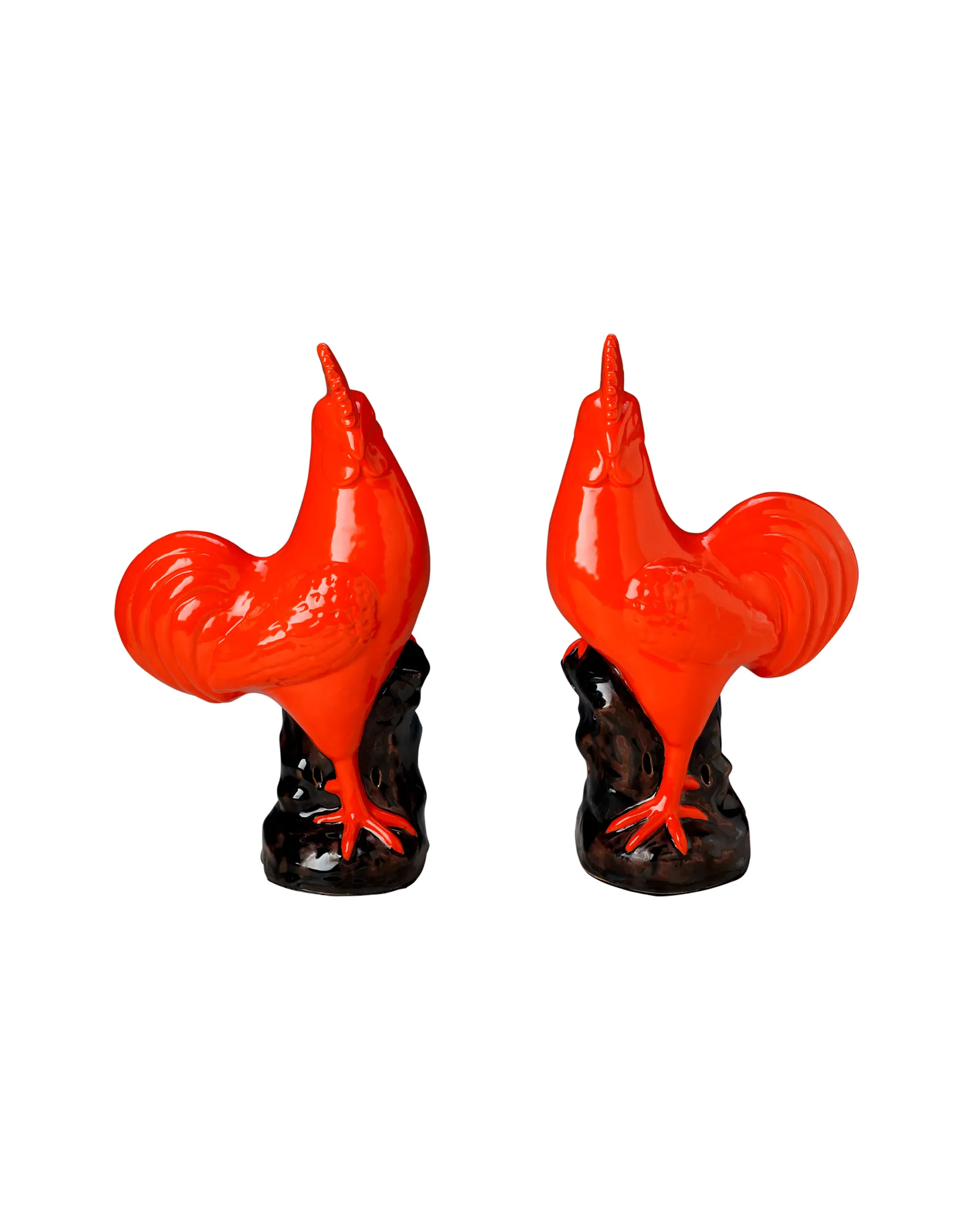 A PAIR OF 12” ROOSTERS