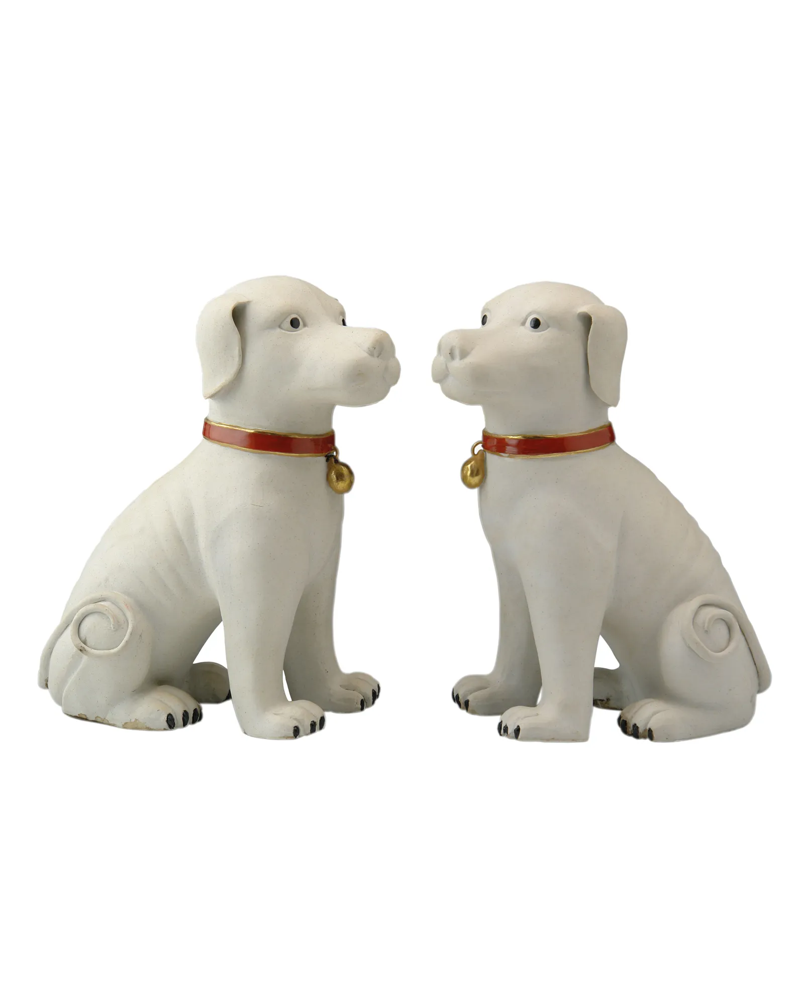 A PAIR OF 11” WHITE DOGS