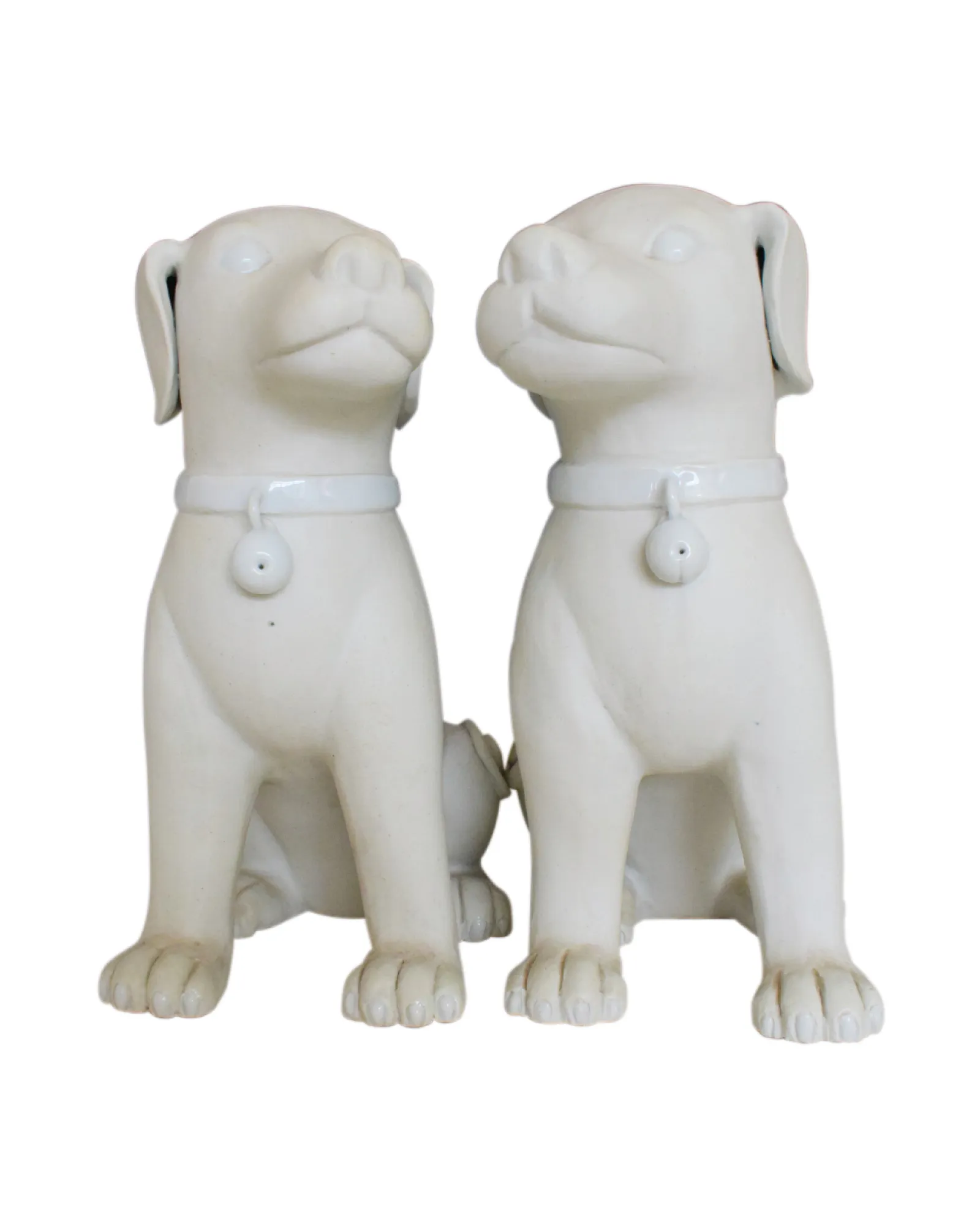 A PAIR OF 11” WHITE DOGS