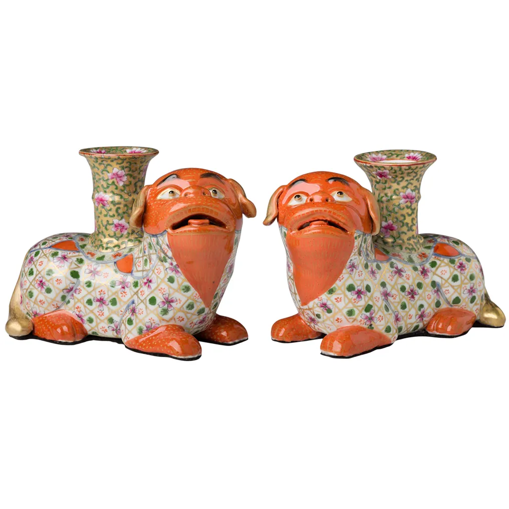 A PAIR OF 4” INCENSE DOGS