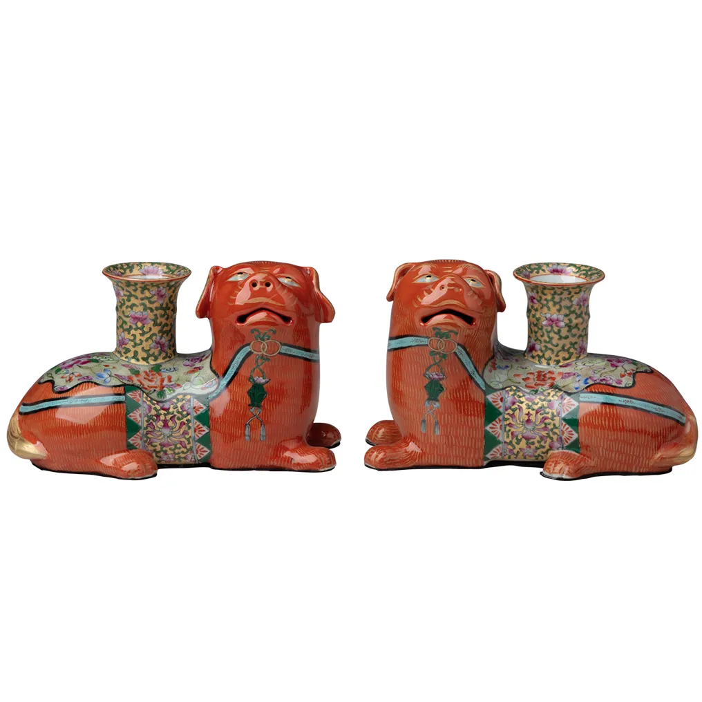 A PAIR OF 4” INCENSE DOGS