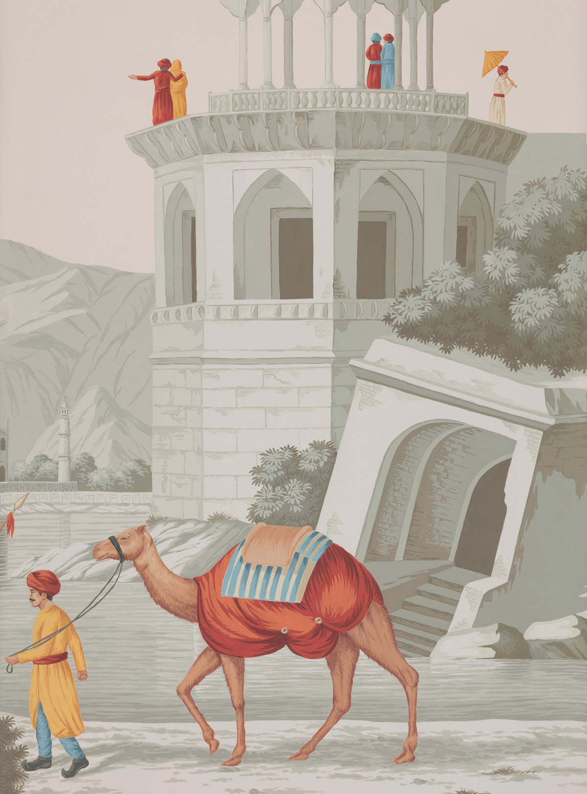 ‘Early Views of India’ in Paille design colours on Crystal Grey scenic paper