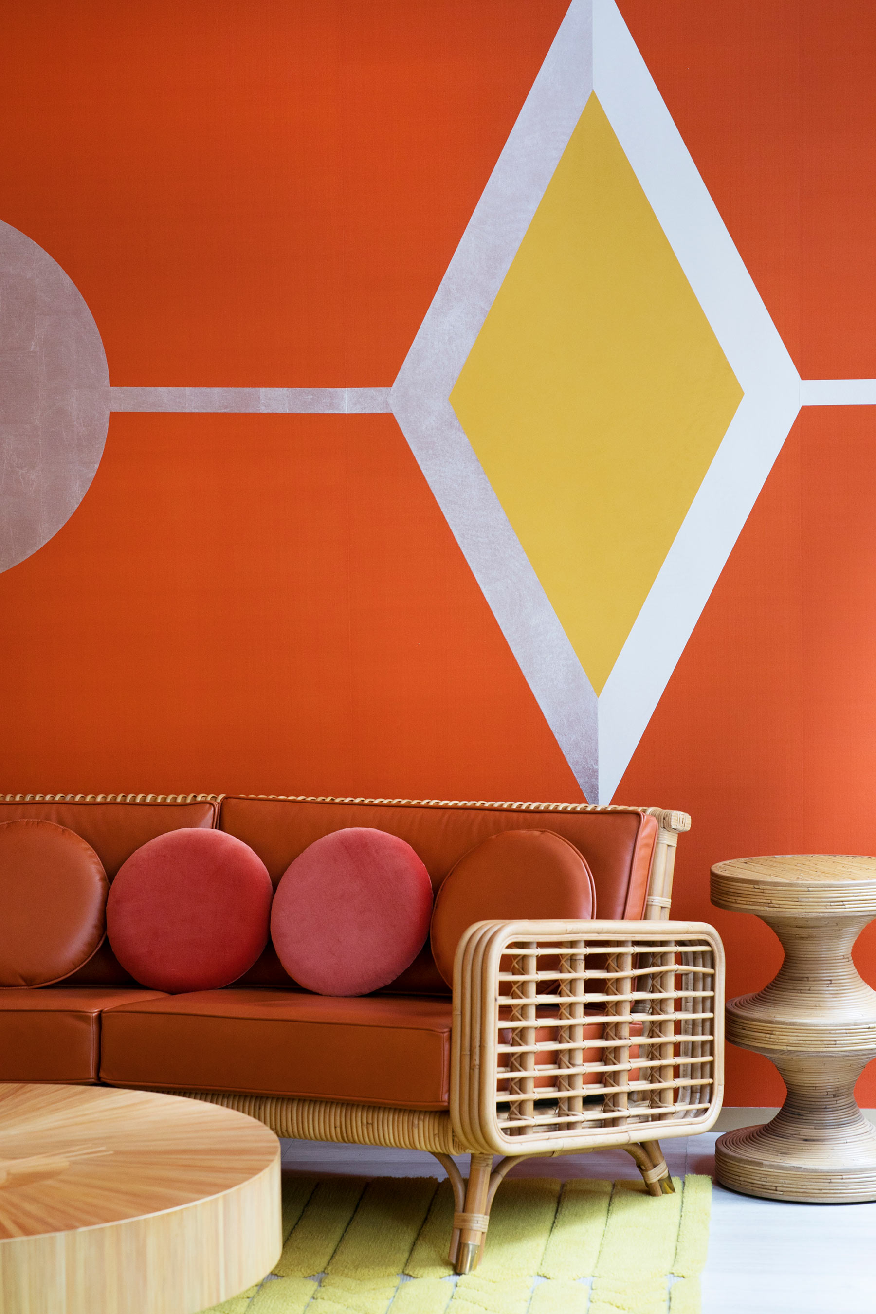 'Chez Nina' in Lantana design colours on Arancio dyed silk