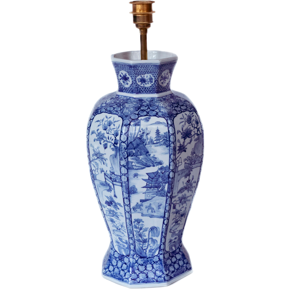 Japanese Imari Octagonal Baluster Lamp