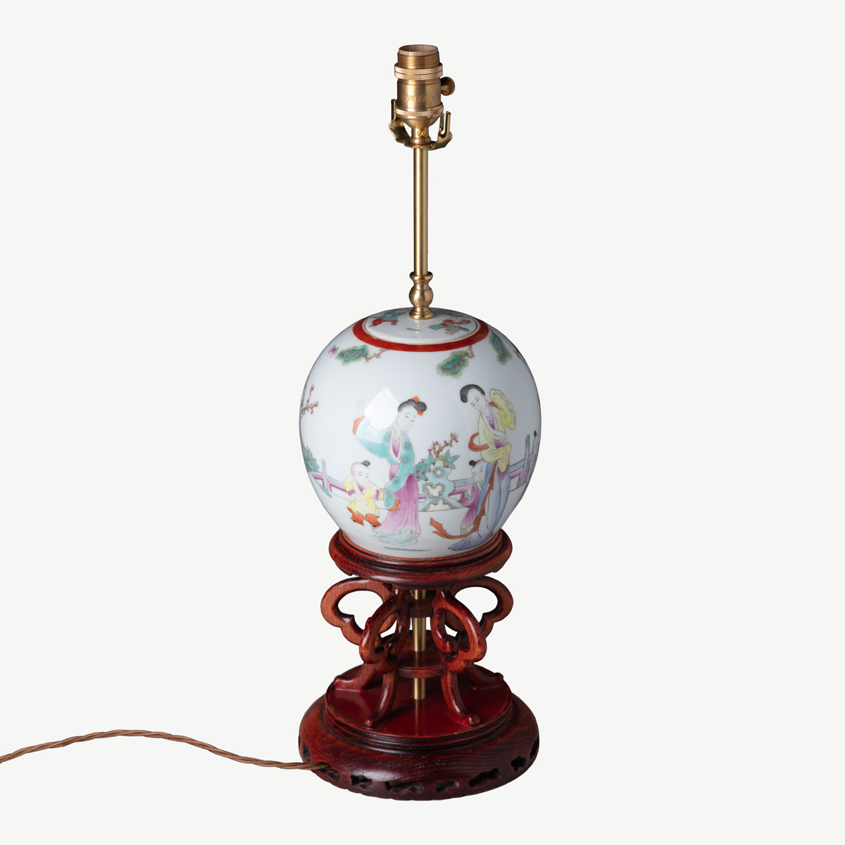 Famille Rose Dancing Ladies Lamps