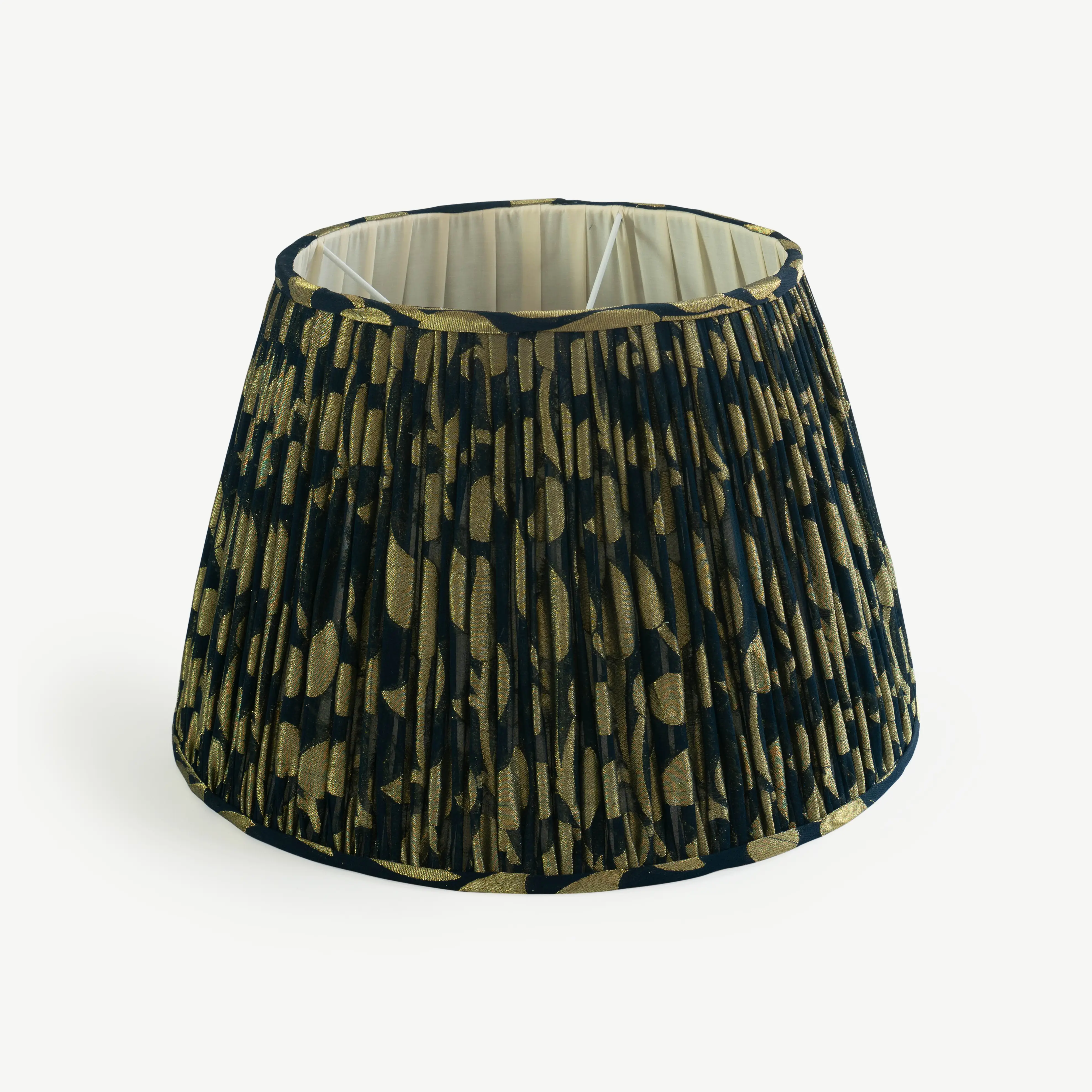 Dark Blue lampshade with metallic gold detailing