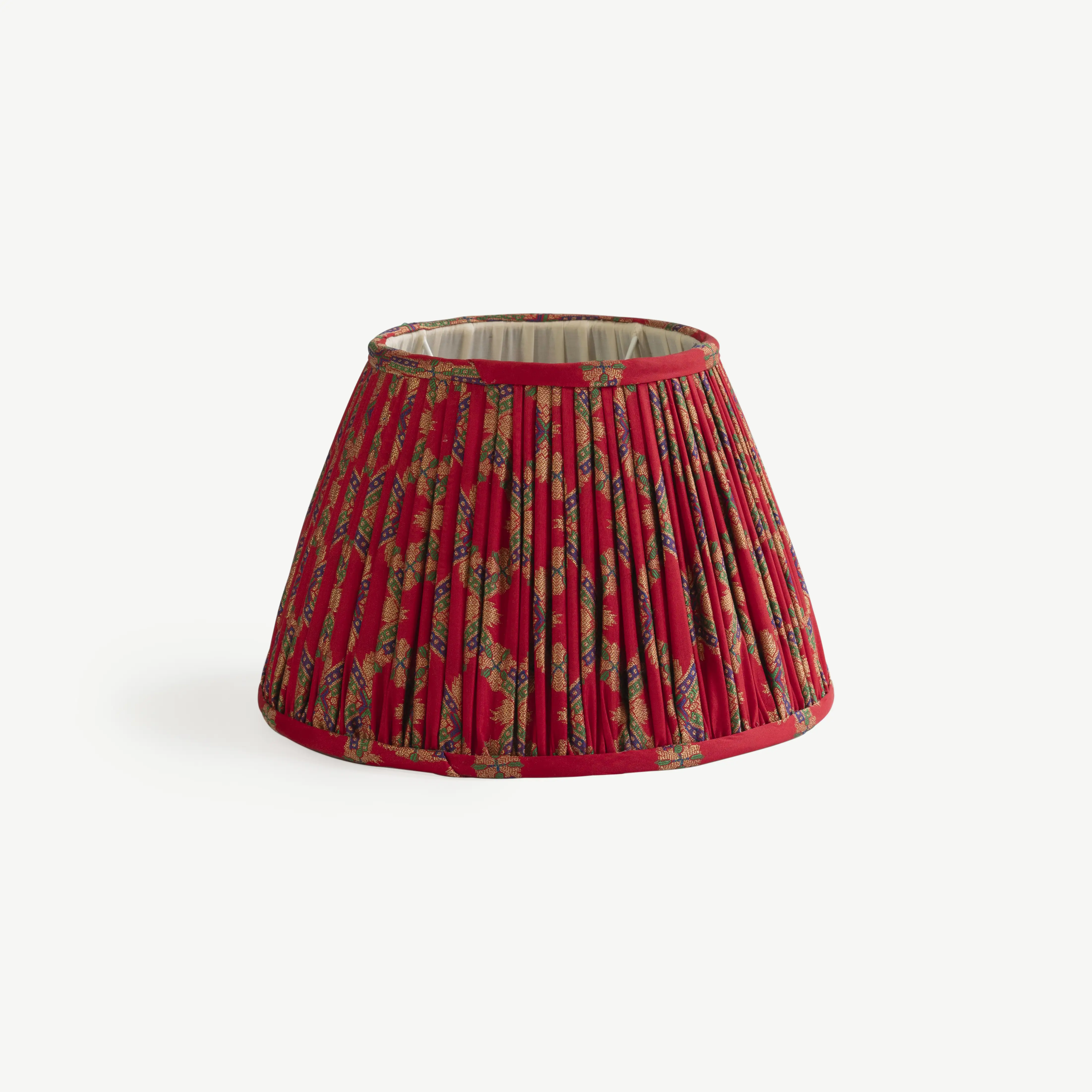 Red lampshade with detailing