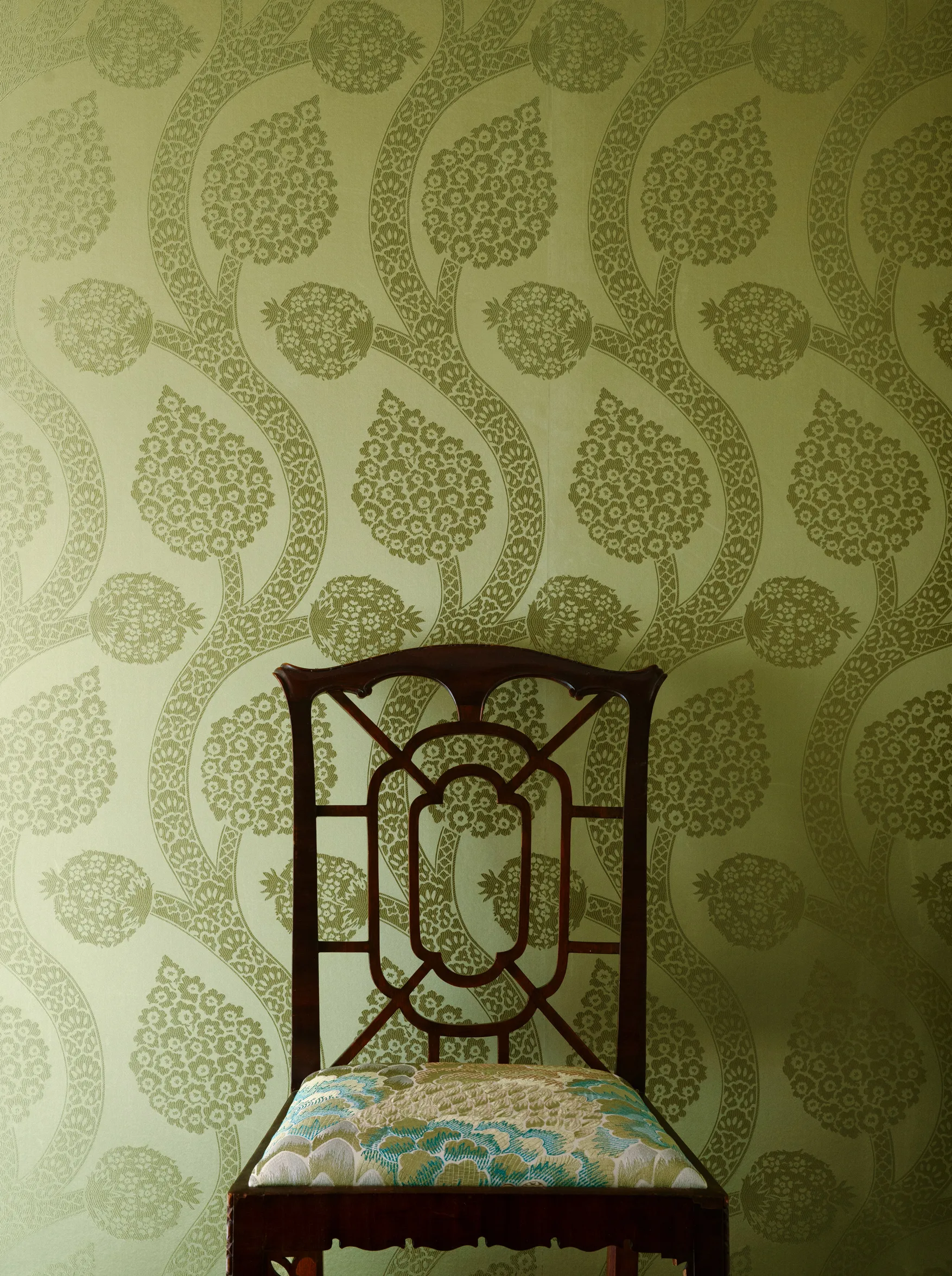 Olive Osman Pomegranate Silk Damask